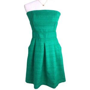 Banana Republic Emerald Tweed Strapless Dress 6